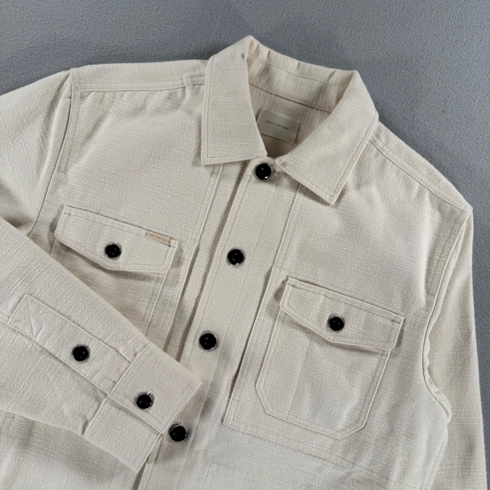 Aimé Leon Dore Chamois Overshirt Men's M Cream Cotton Chore Jacket FW21